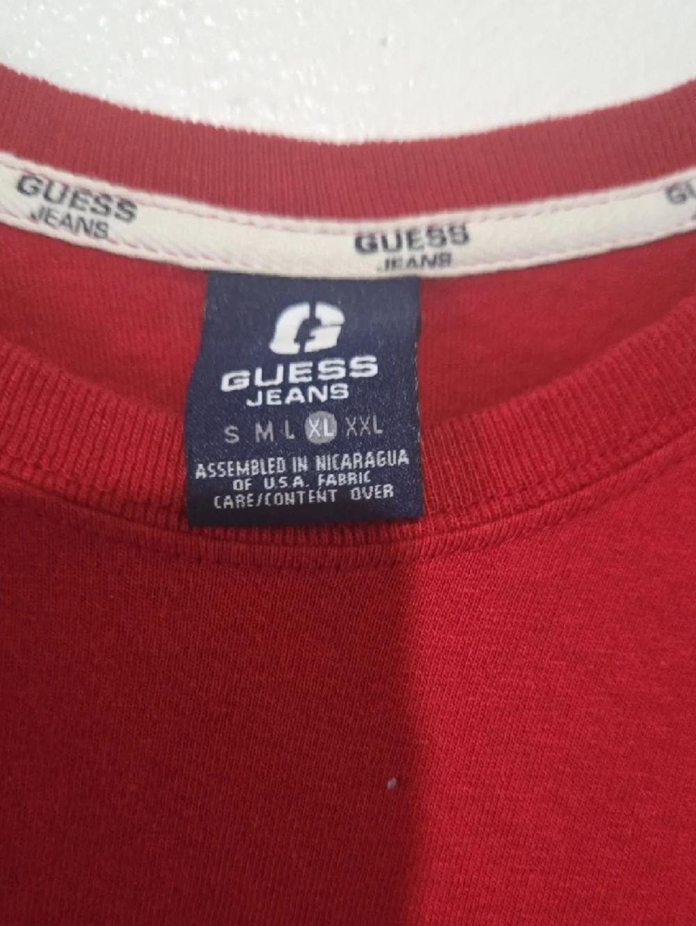 Guess Red 'Guess Jeans' Logo Short Sleeve Tee - Picture 2 of 11